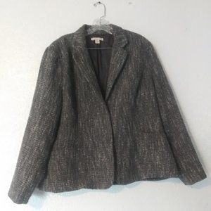 Cold Water Creek women's size 18W gray tweed blazer jacket